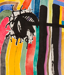 Famous Canadian abstract artist Harold Town, ink and watercolor on paper circa 1984-1986