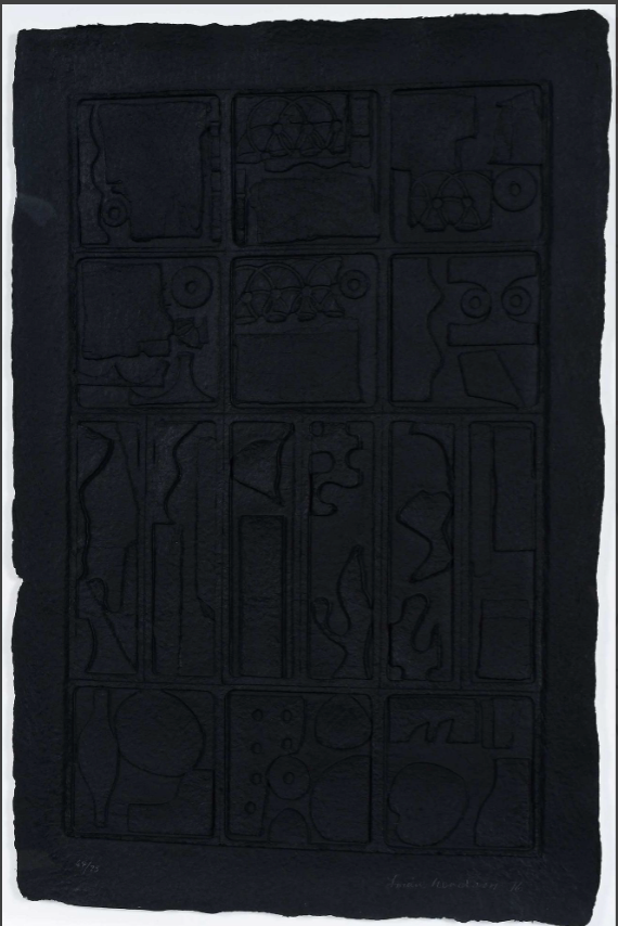 LOUISE NEVELSON "MOON GARDEN" CAST PAPER RELIEF, 1976