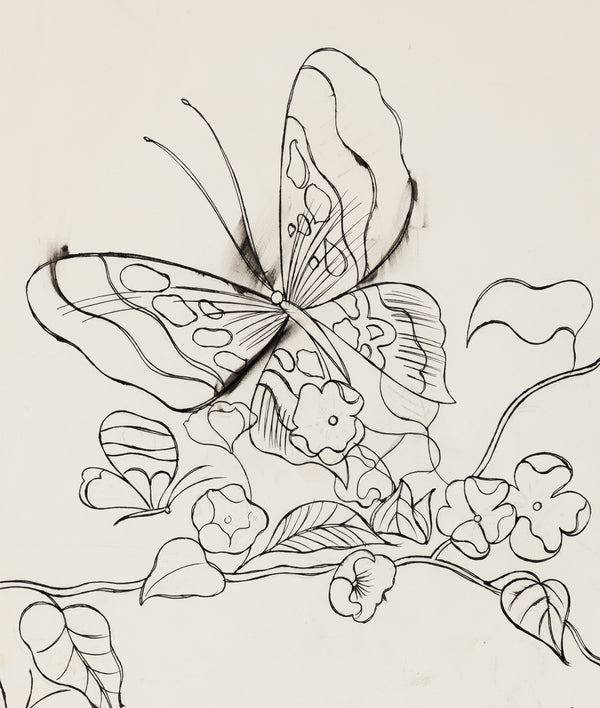 ANDY WARHOL "BUTTERFLIES AND FLOWERS" 1954