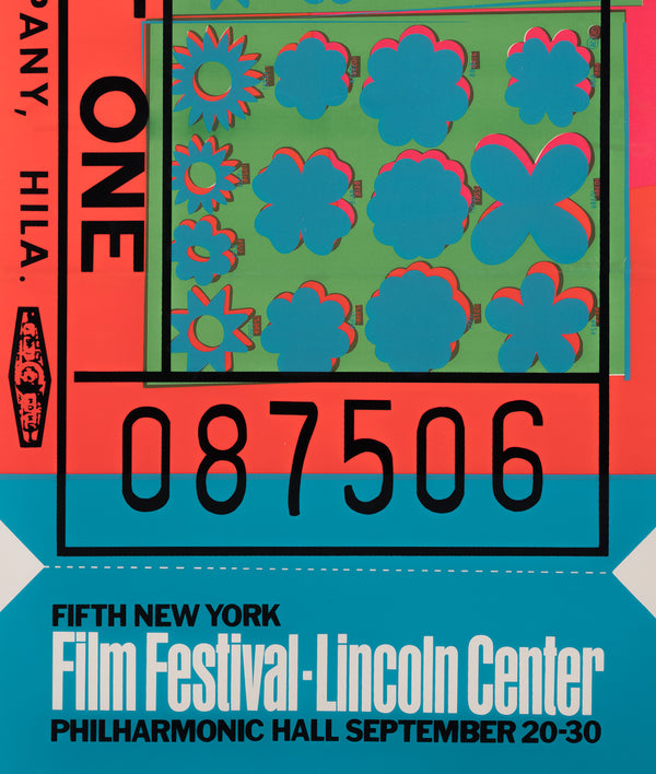 andy warhol screenprint silkscreen pop art ticket for film festival