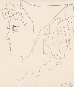 HAROLD TOWN "GIRL ON A SUBWAY" INK DRAWING, 1957