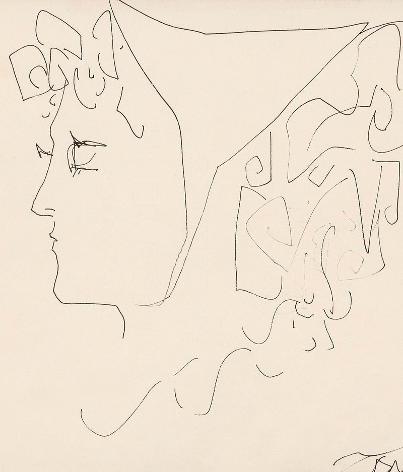 HAROLD TOWN "GIRL ON A SUBWAY" INK DRAWING, 1957