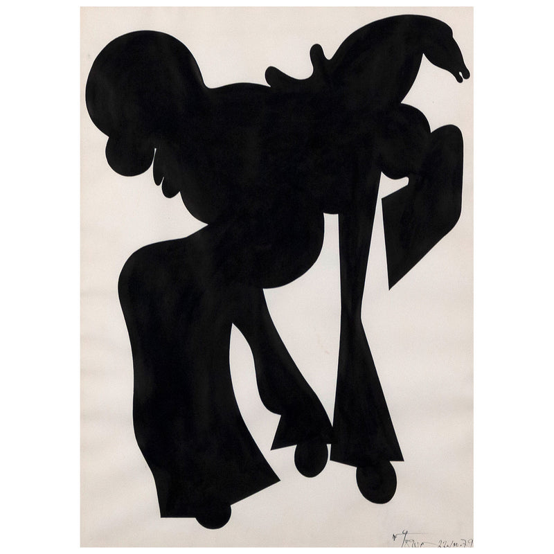 Famous Canadian artist Harold Town, Toy Horse Friesian, Toy Horse series, 1970s artwork