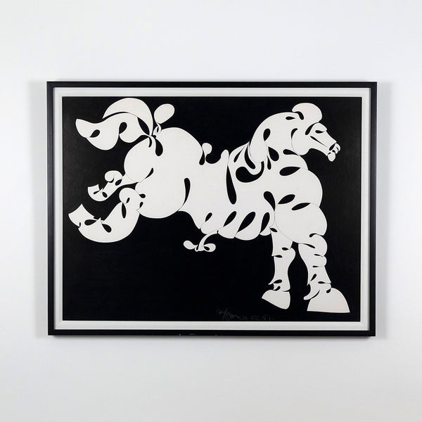 Famous Canadian artist Harold Town, Toy Horse ink drawing, Toy Horse series, 1980s