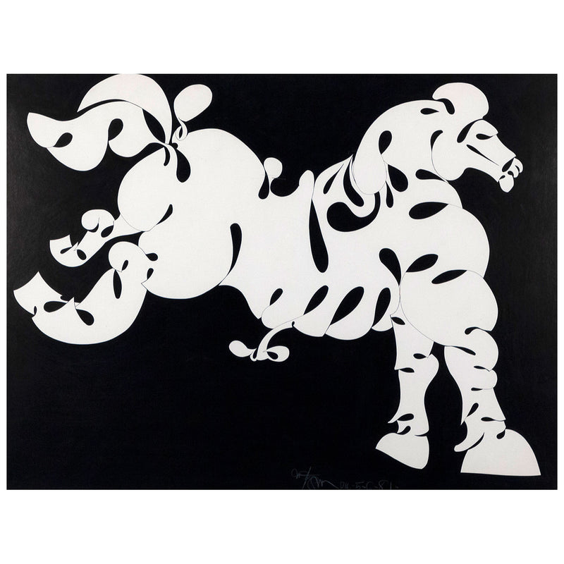 Famous Canadian artist Harold Town, Toy Horse ink drawing, Toy Horse series, 1980s