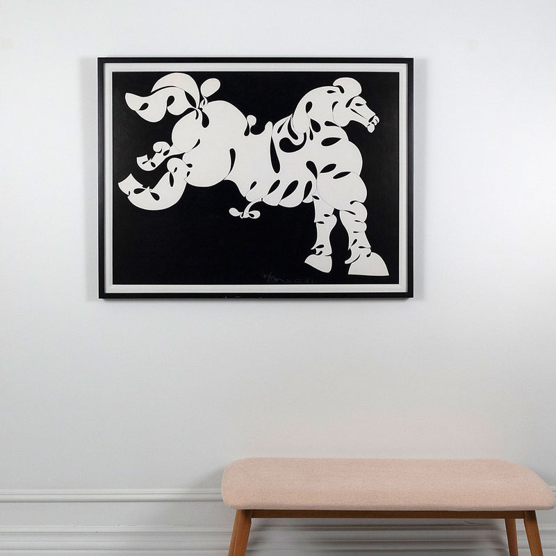 Famous Canadian artist Harold Town, Toy Horse ink drawing, Toy Horse series, 1980s