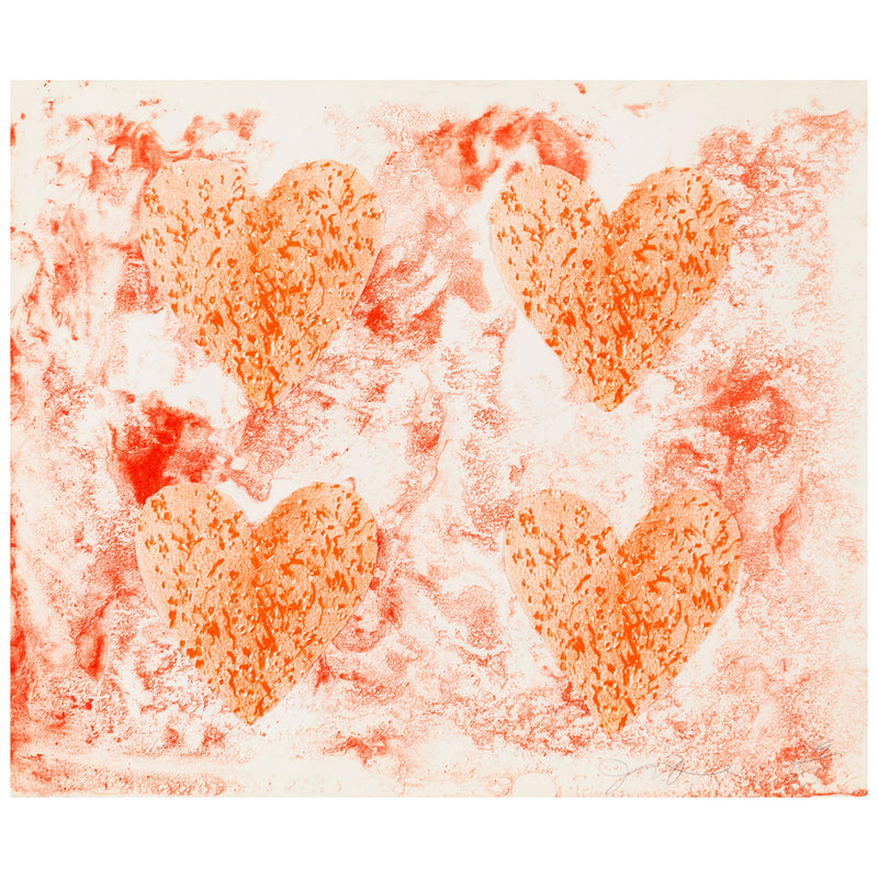 Jim Dine "Dutch Hearts" Lithograph, 1970.