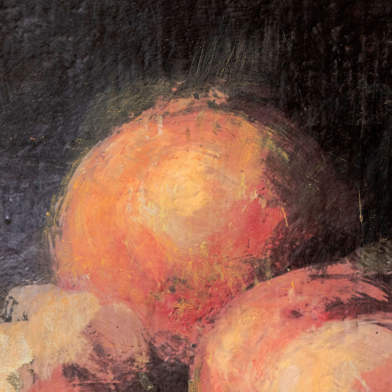 Famous Canadian painter Tony Scherman "Peaches" Encaustic giclee monoprint" 2012. Sumptuous painting of fruit illuminated by light.