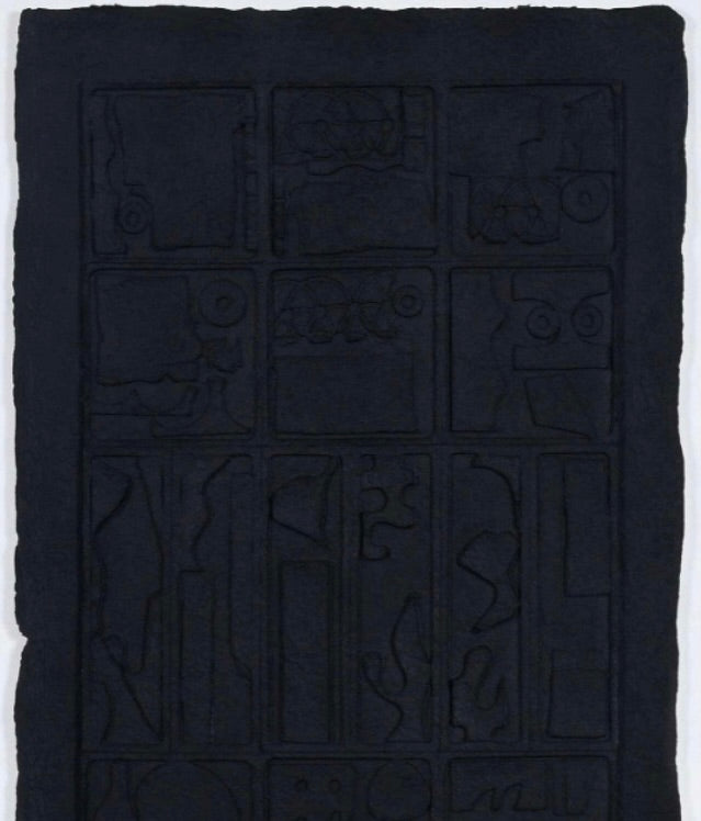 LOUISE NEVELSON "MOON GARDEN" CAST PAPER RELIEF, 1976