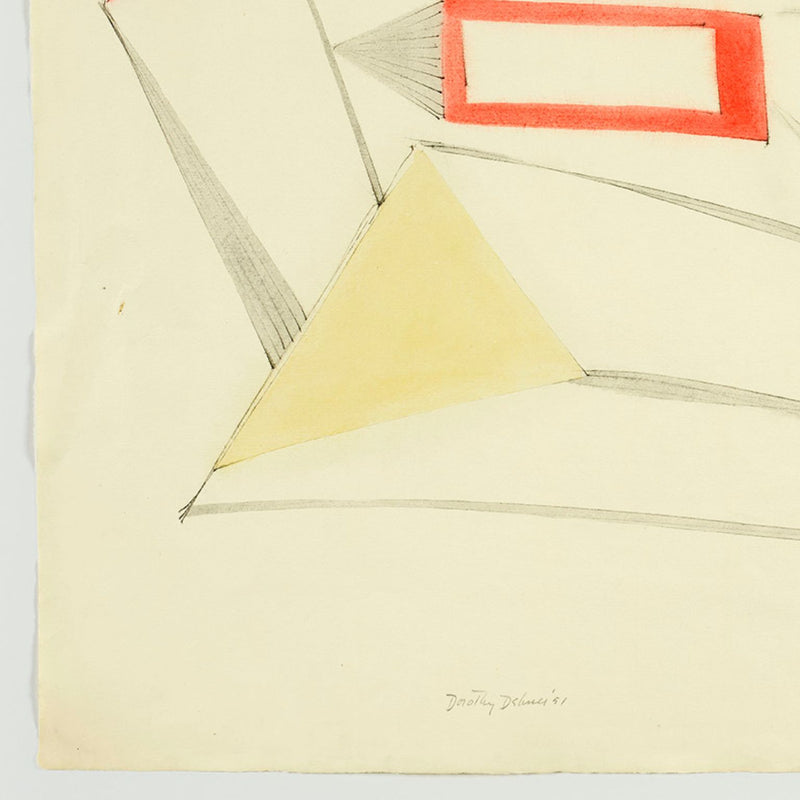 DOROTHY DEHNER “BREEZE (FIRE ISLAND)” INK AND WATERCOLOR, 1951