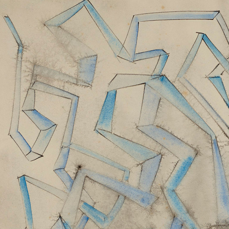 DOROTHY DEHNER “BLUE MOTION” INK AND WATERCOLOR, 1951