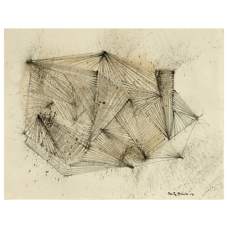 Famous American sculpture artist Dorothy Dehner Untitled ink and charoal drawing on paper, 1951