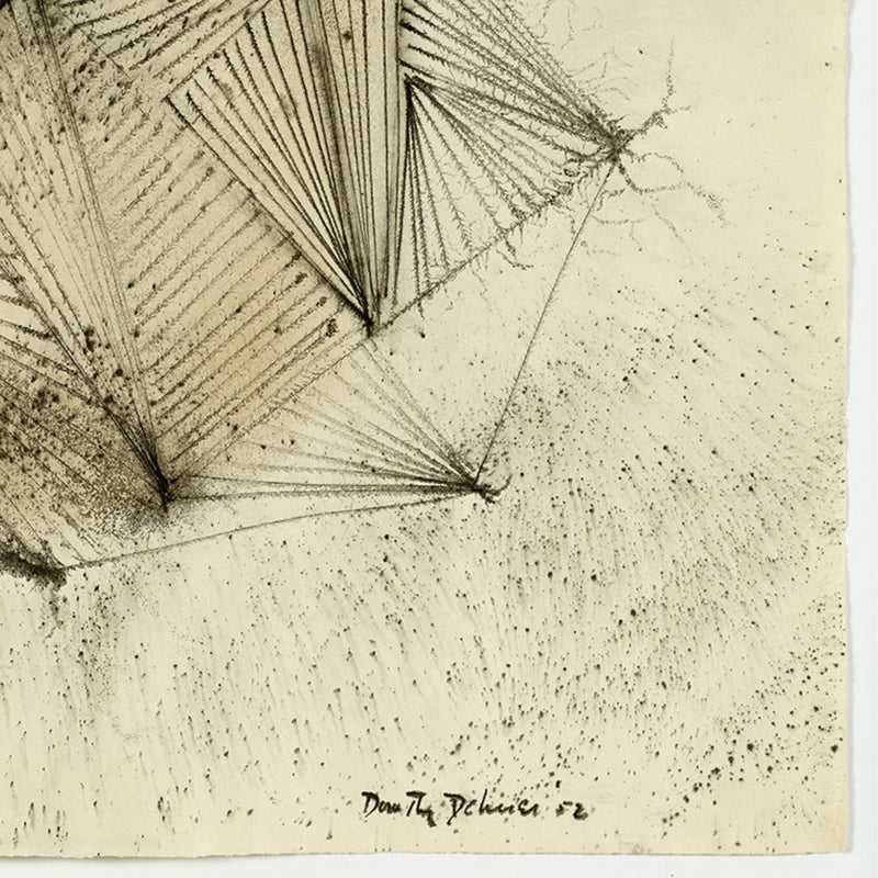 Famous American sculpture artist Dorothy Dehner Untitled ink and charoal drawing on paper, 1951