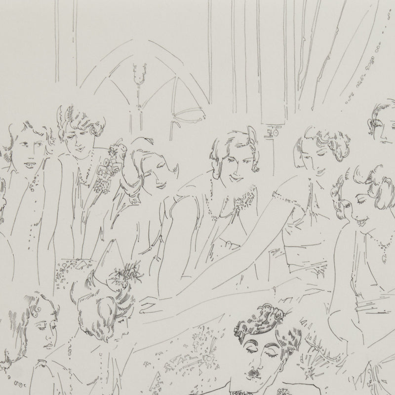 line drawing  by Famous Canadian artist Harold Town featuring Charlie Chaplin, 1984