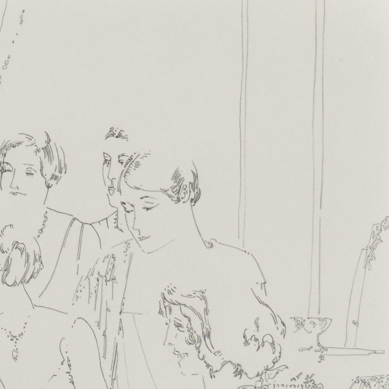 line drawing  by Famous Canadian artist Harold Town featuring Charlie Chaplin, 1984