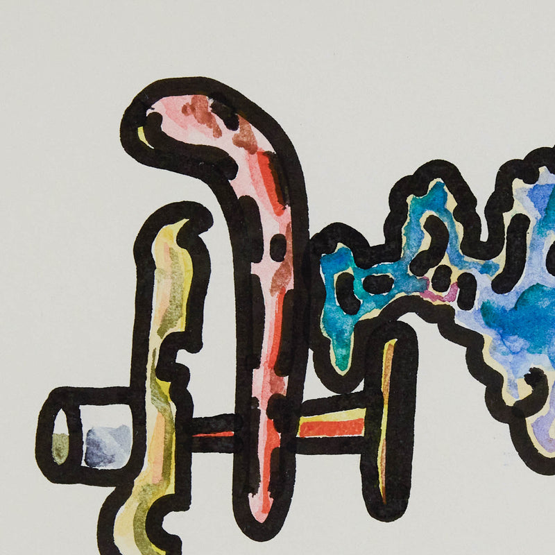 Famous Canadian abstract artist Harold Town "Cloud Factory" Ink and watercolor Illustration c. 1984