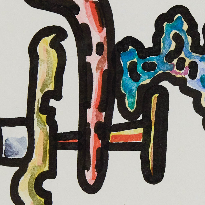 Famous Canadian abstract artist Harold Town "Cloud Factory" Ink and watercolor Illustration c. 1984