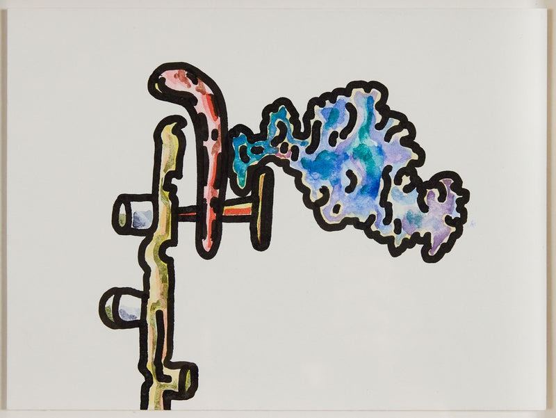 Famous Canadian abstract artist Harold Town "Cloud Factory" Ink and watercolor Illustration c. 1984