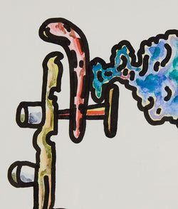 Famous Canadian abstract artist Harold Town "Cloud Factory" Ink and watercolor Illustration c. 1984