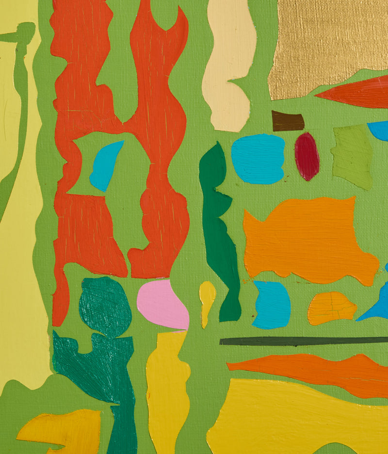 HAROLD TOWN "UNTITLED (PARK)" OIL AND LUCITE ON CANVAS, c. 1973