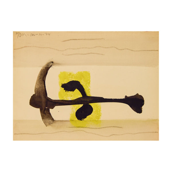 Watercolor painting on paper by famous Canadian abstract artist Harold Town, 1974.