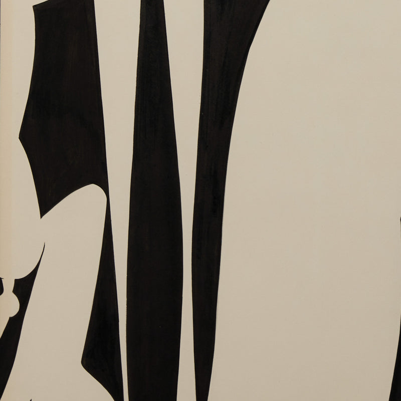 Famous Canadian modern artist Harold Town "Vale Variations 193" from the Vale Variations series. Ink on paper, 1977.