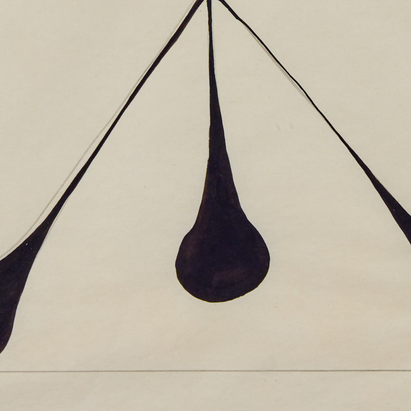 Famous Canadian abstract artist Harold Town "Stretch #3" Ink drawing on paper, circa 1970