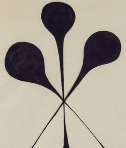 Famous Canadian abstract artist Harold Town "Stretch #3" Ink drawing on paper, circa 1970