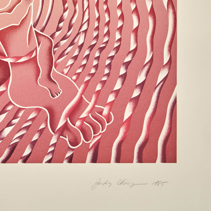 Famous American feminist artist Judy Chicago "Birth Tear/Tear" 1985, from the Birth Project series.