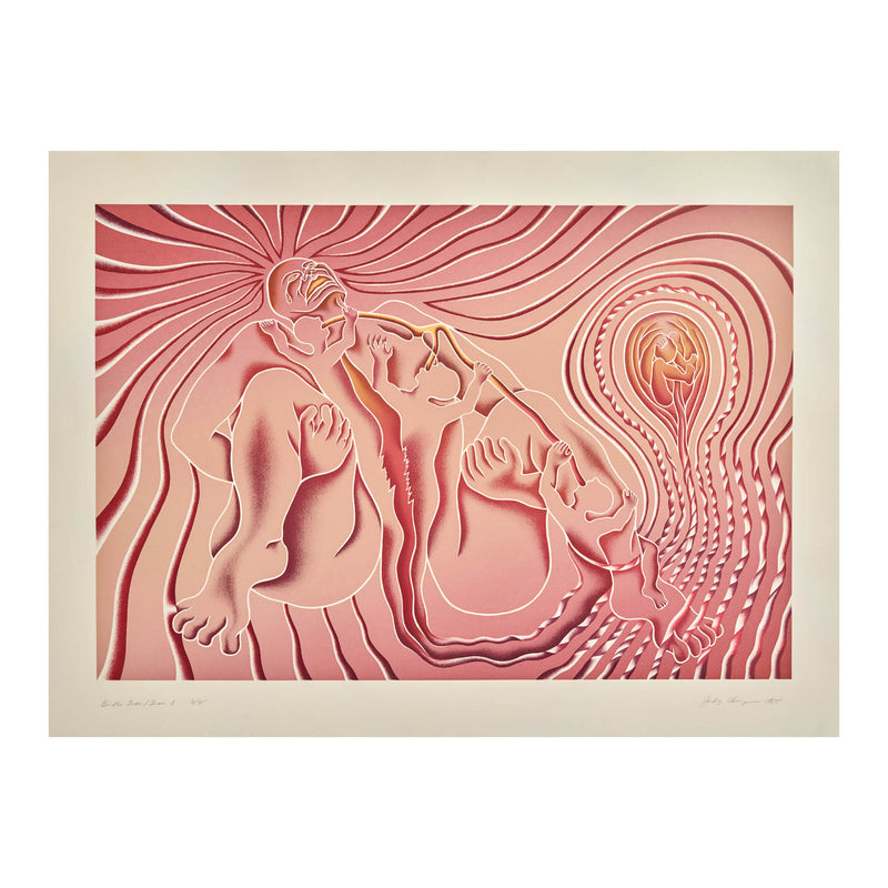 Famous American feminist artist Judy Chicago "Birth Tear/Tear" 1985, from the Birth Project series.