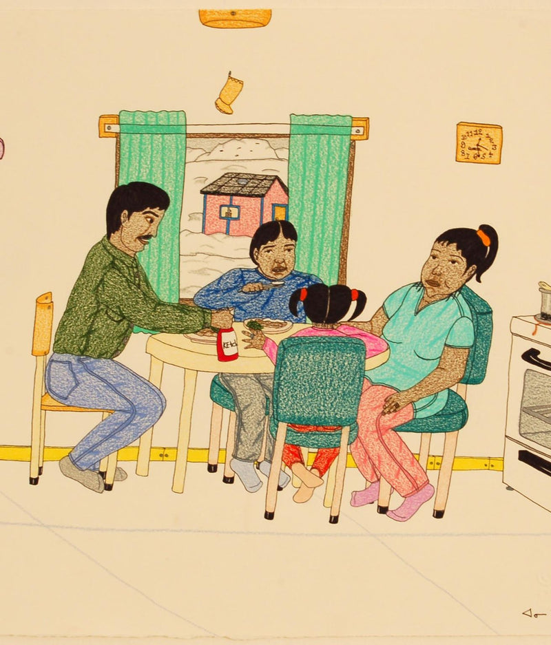 ANNIE POOTOOGOOK "EATING DINNER", 2006