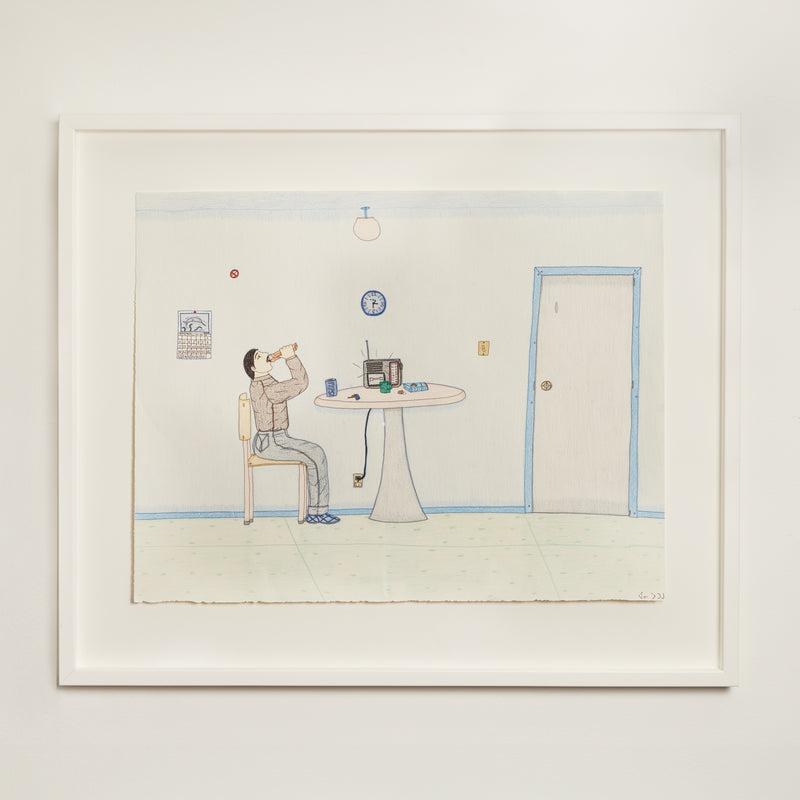 ANNIE POOTOOGOOK "BLUE ROOM" DRAWING, 2003