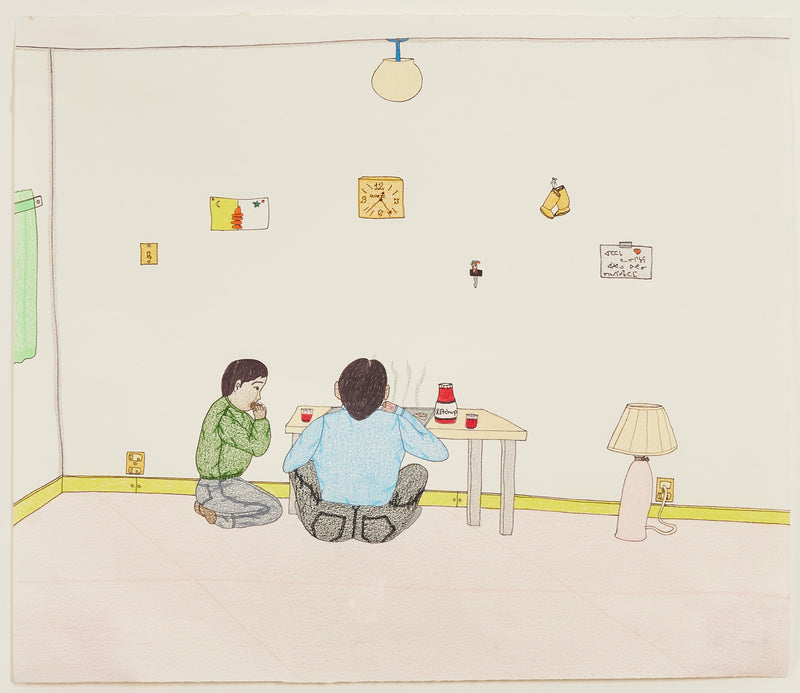 Annie Pootoogook "Dinner at the Table" 2006