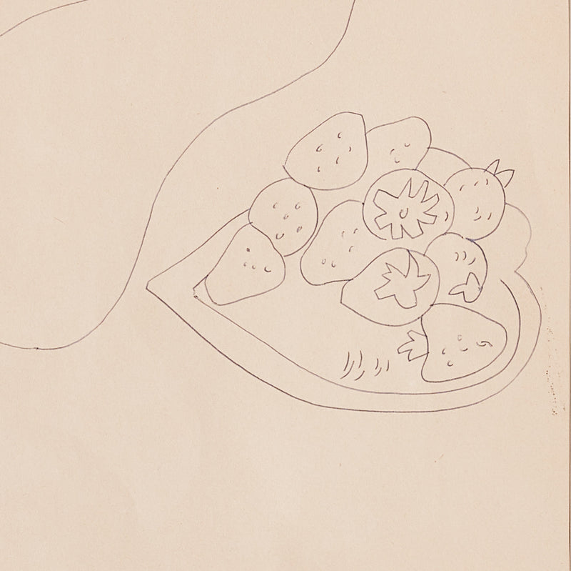 ANDY WARHOL "FOOT WITH STRAWBERRIES" DRAWING, c.1950s