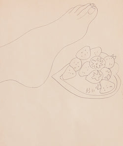 ANDY WARHOL "FOOT WITH STRAWBERRIES" DRAWING, c.1950s