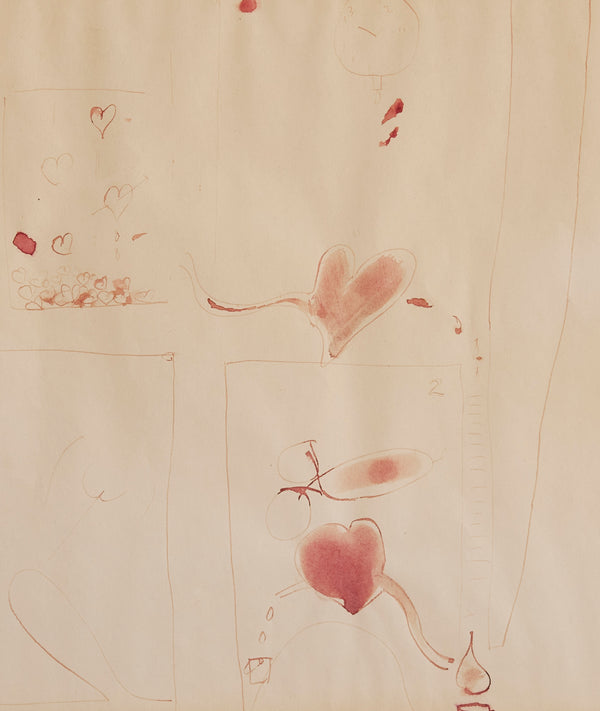 Joyce Wieland "Heart Factory" Ink on paper, 1961