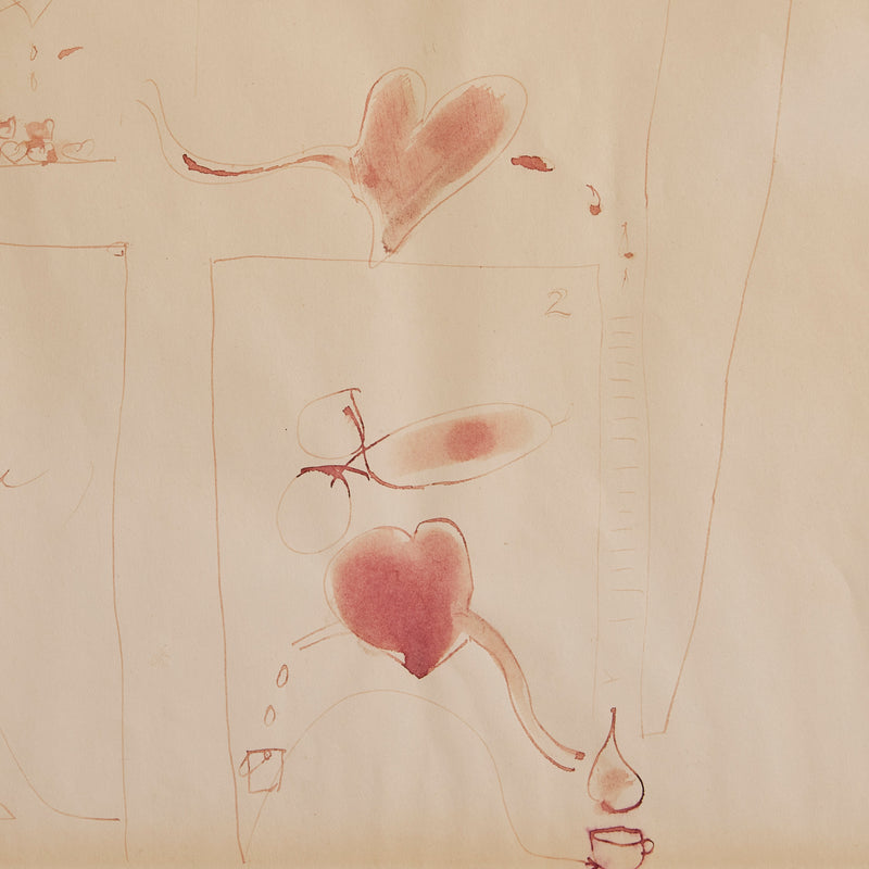 Joyce Wieland "Heart Factory" Ink on paper, 1961