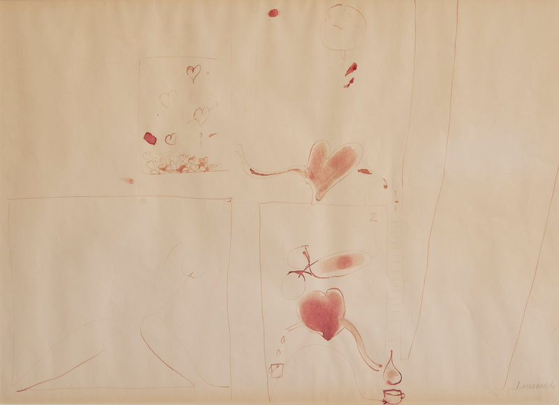 Joyce Wieland "Heart Factory" Ink on paper, 1961