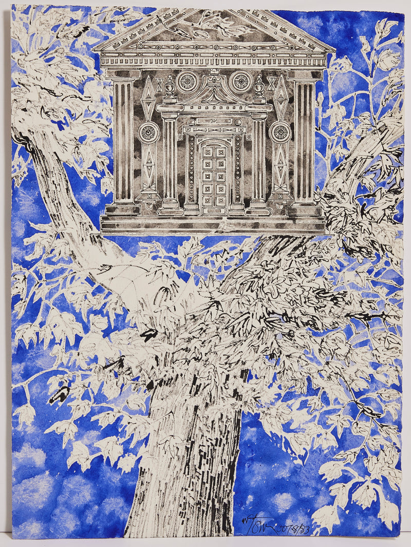 Harold Town "Rich Kid's Tree House" Mixed media drawing, 1983