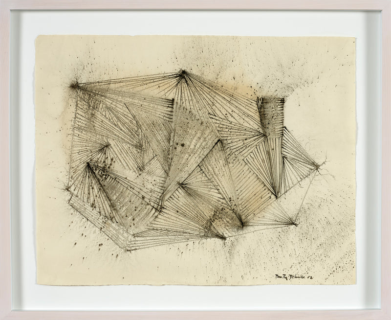 Famous American sculpture artist Dorothy Dehner Untitled ink and charoal drawing on paper, 1951