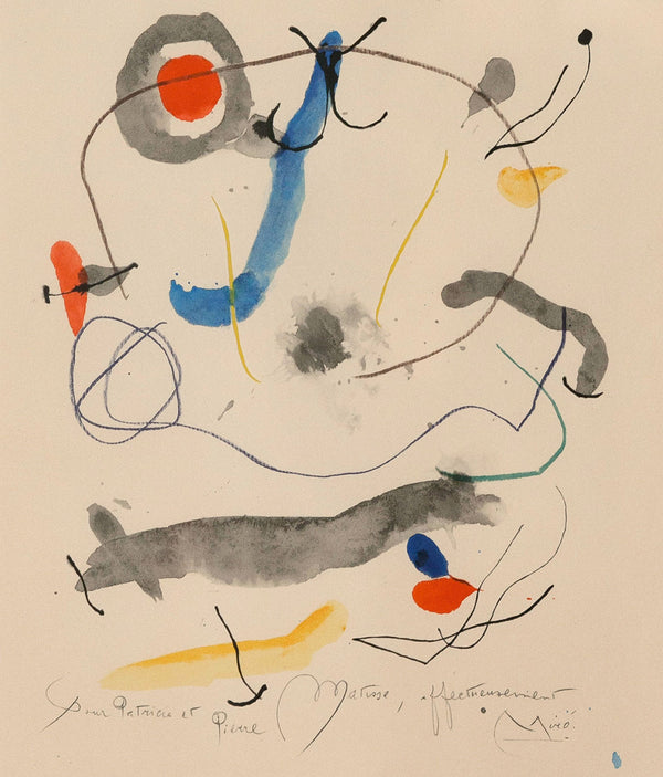 JOAN MIRO "QUELQUES FLEURS: PIERRE MATISSE" LITHOGRAPH, 1964